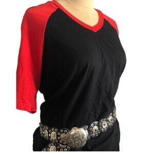 Women's Red and Black Shirt